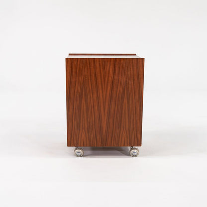 Rolling Teak Bedside Table