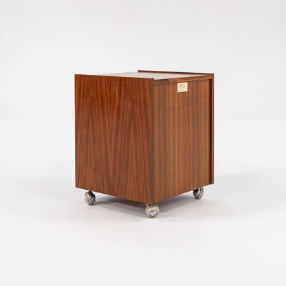 Rolling Teak Bedside Table