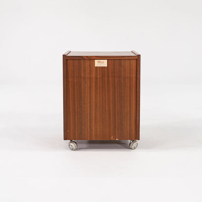 Rolling Teak Bedside Table