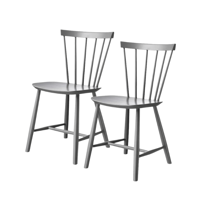 J46 Dining Chair — Signal Grey Painted Beech — Set of 2