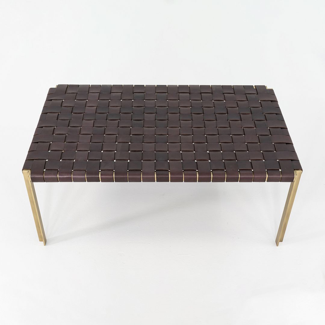 TG-18 Small Woven Leather Bench