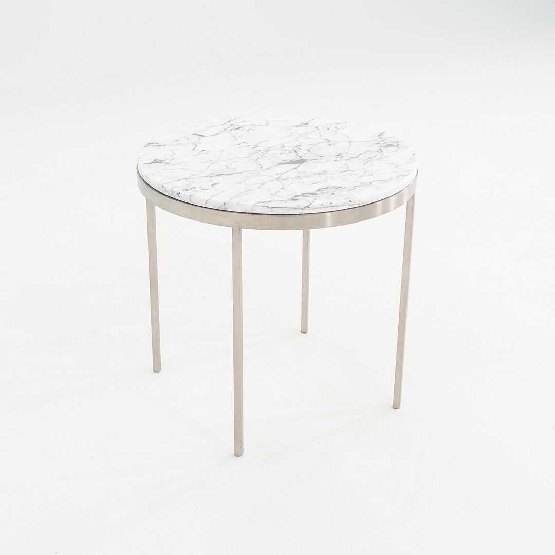 Round Steel and Marble Side Table