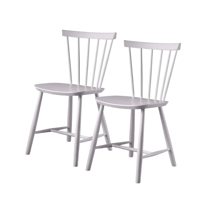 J46 Dining Chair — Violet Hair Painted Beech — Set of 2