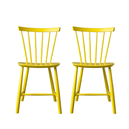 J46 Dining Chair — Yellow Painted Beech — Set of 2