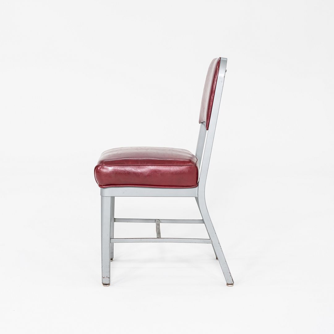 Navy Aluminum Upholstered Side Chair, Model 1002