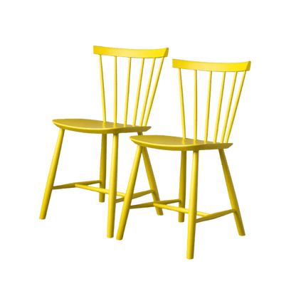 J46 Dining Chair — Yellow Painted Beech — Set of 2