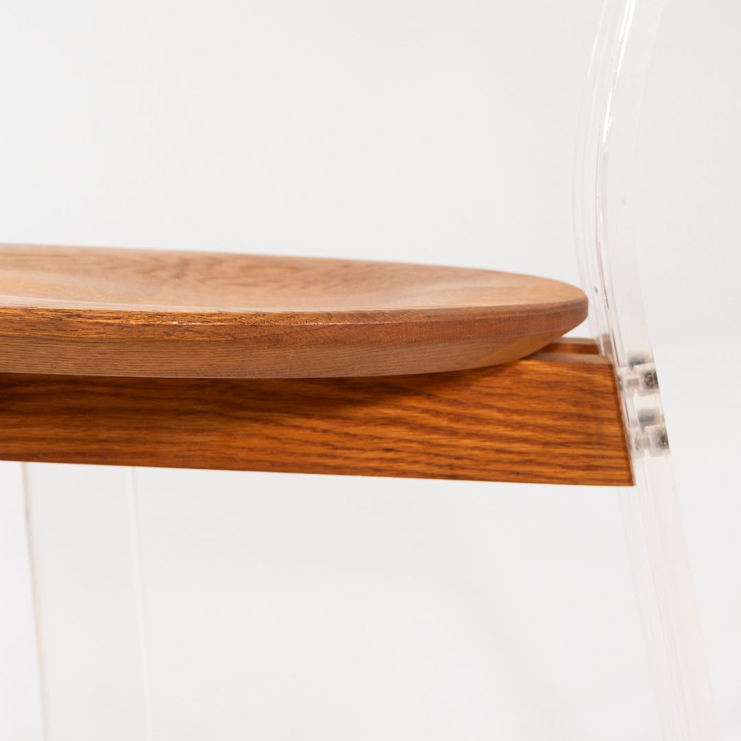 Lucite and Oak Side Chair