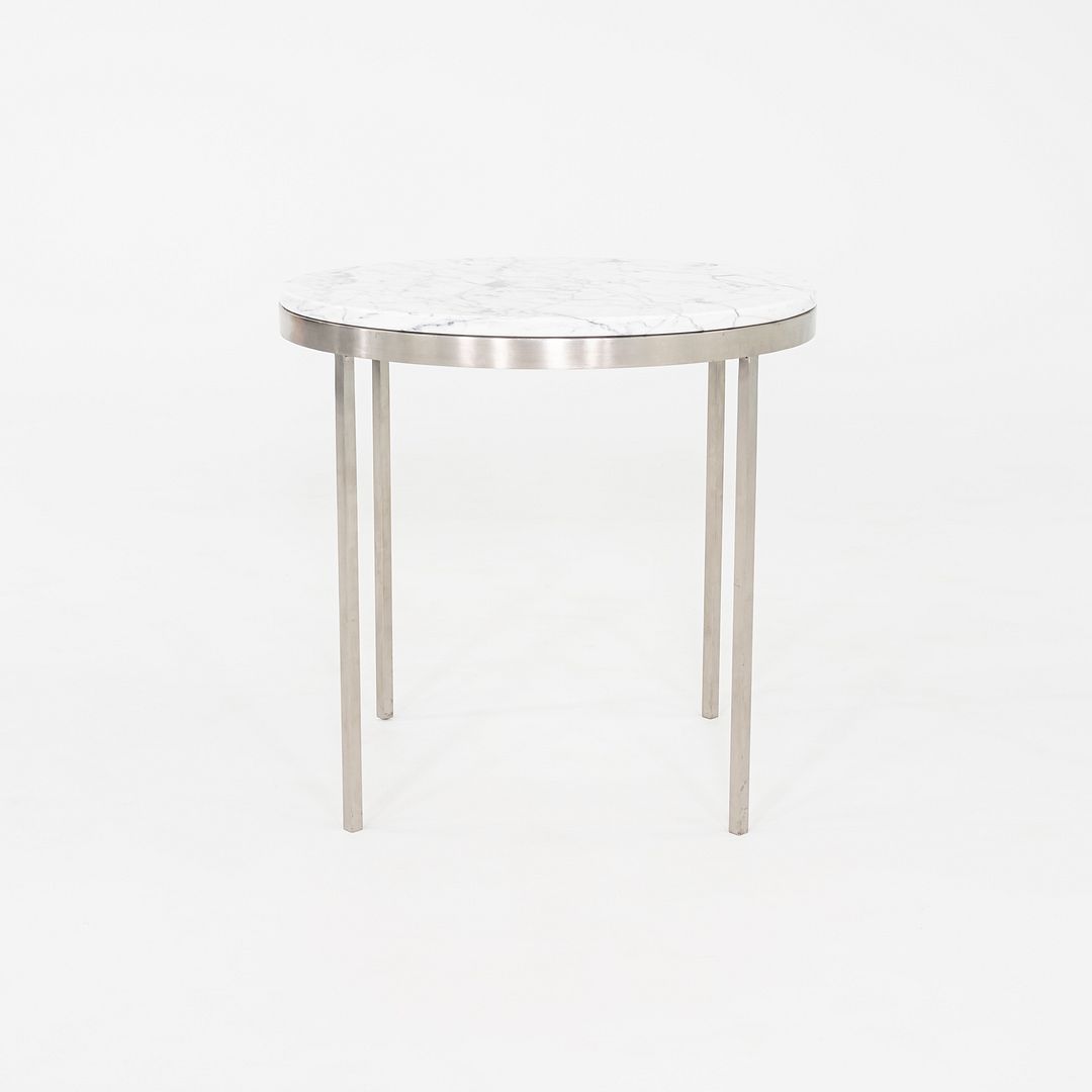 Round Steel and Marble Side Table