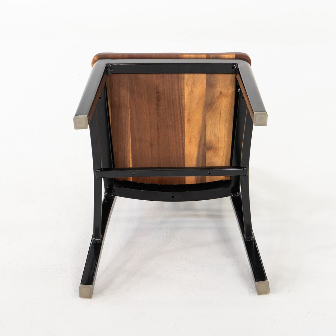 Navy Side Chair with Wood Seat