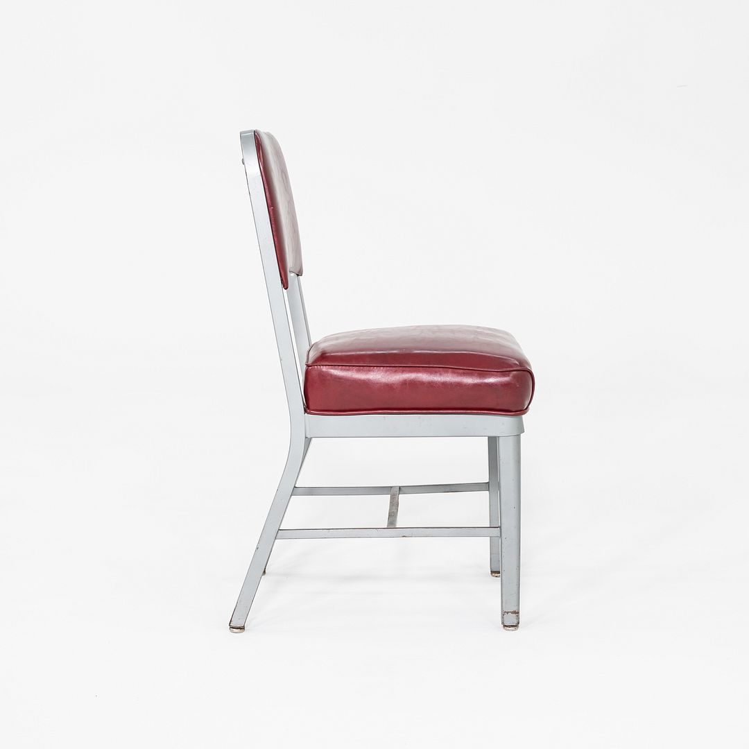Navy Aluminum Upholstered Side Chair, Model 1002