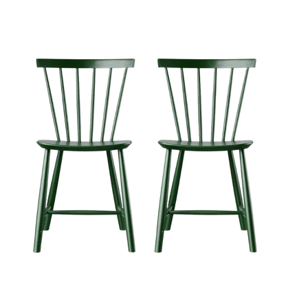 J46 Dining Chair — Bottle Green Painted Beech — Set of 2