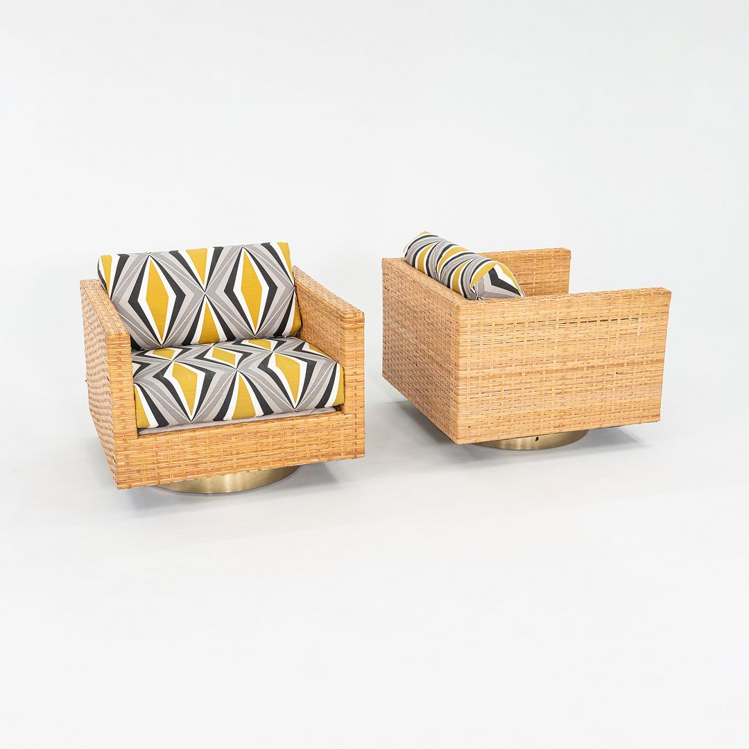 Rattan Cube Swivel Chairs