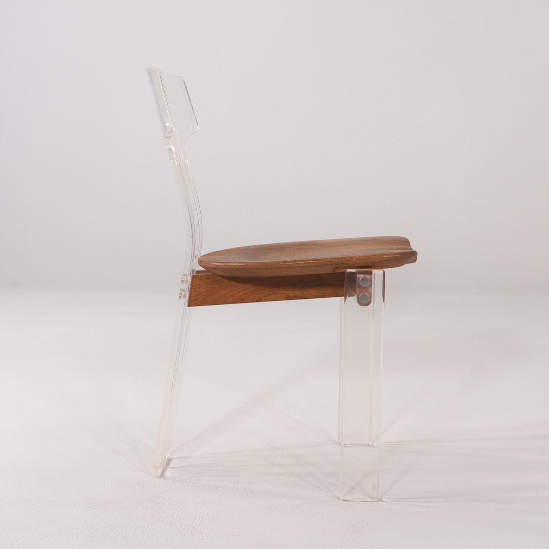 Lucite and Oak Side Chair