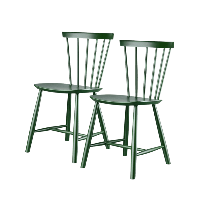 J46 Dining Chair — Bottle Green Painted Beech — Set of 2