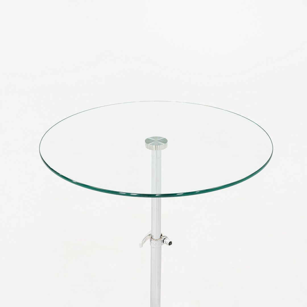 Chromed Steel and Glass Side Table