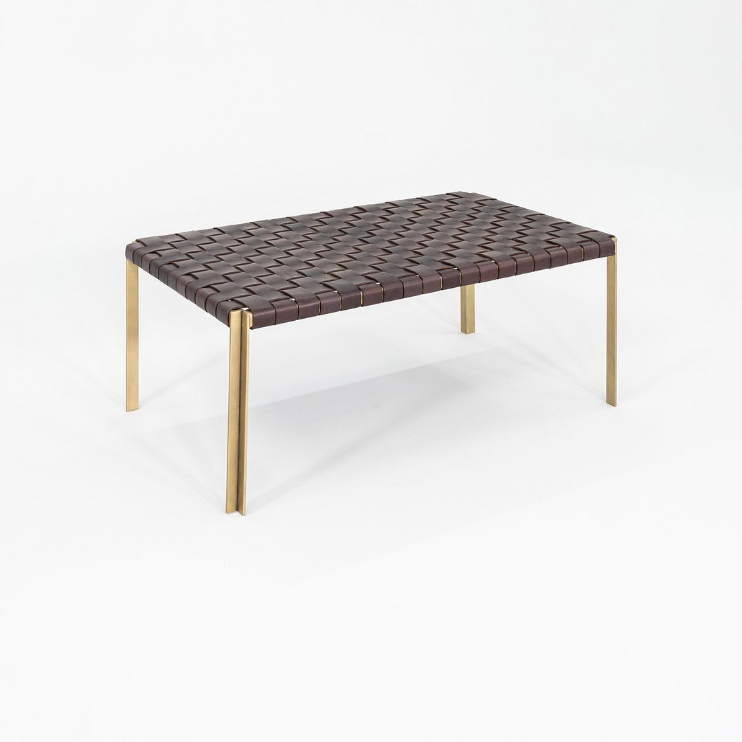 TG-18 Small Woven Leather Bench