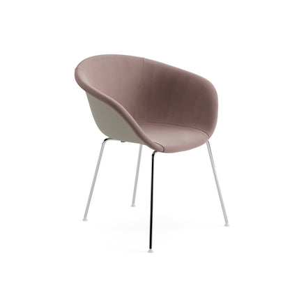 Duna 02 Armchair — Four Legs — Metal with Upholstered Front