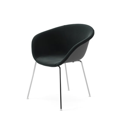 Duna 02 Armchair — Four Legs — Metal with Upholstered Front