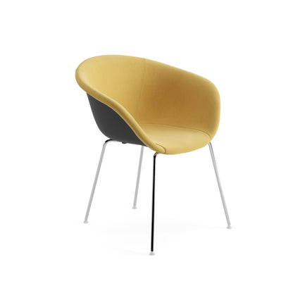 Duna 02 Armchair — Four Legs — Metal with Upholstered Front