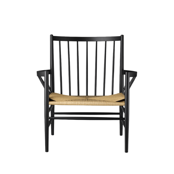 J82 Lounge Chair — Jet Black Painted Beech