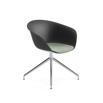 Duna 02 Armchair — Swivel Trestle on Glides with Cushion