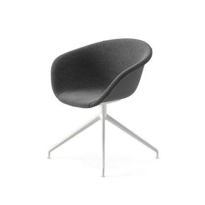 Duna 02 Armchair — Swivel Trestle on Glides with Upholstered Front