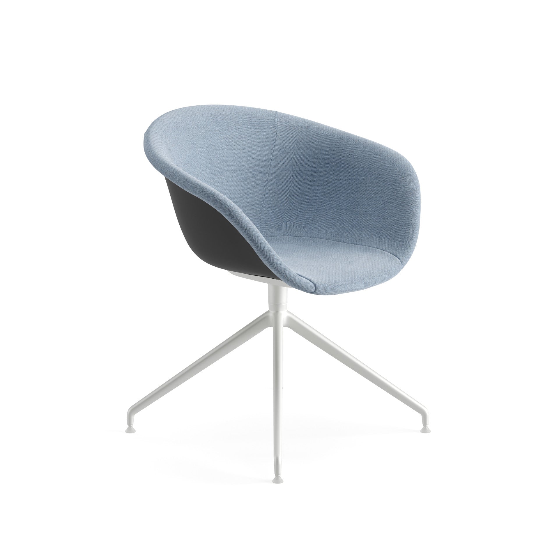 Duna 02 Armchair — Swivel Trestle on Glides with Upholstered Front