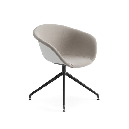 Duna 02 Armchair — Swivel Trestle on Glides with Upholstered Front