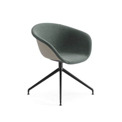 Duna 02 Armchair — Swivel Trestle on Glides with Upholstered Front