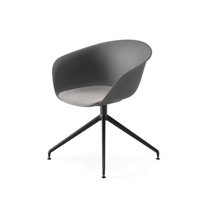 Duna 02 Armchair — Swivel Trestle on Glides with Cushion