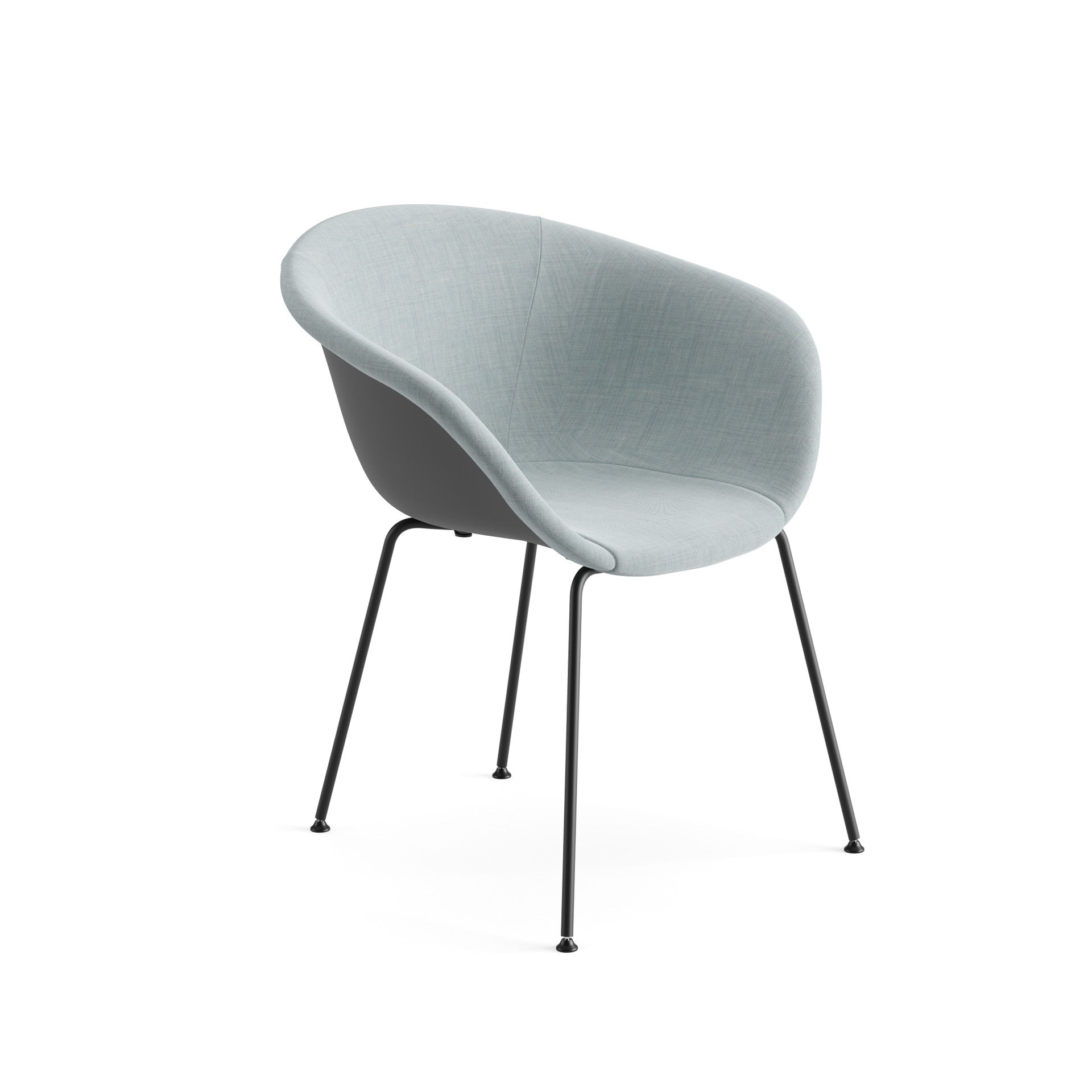 Duna 02 Armchair — Four Legs — Metal with Upholstered Front