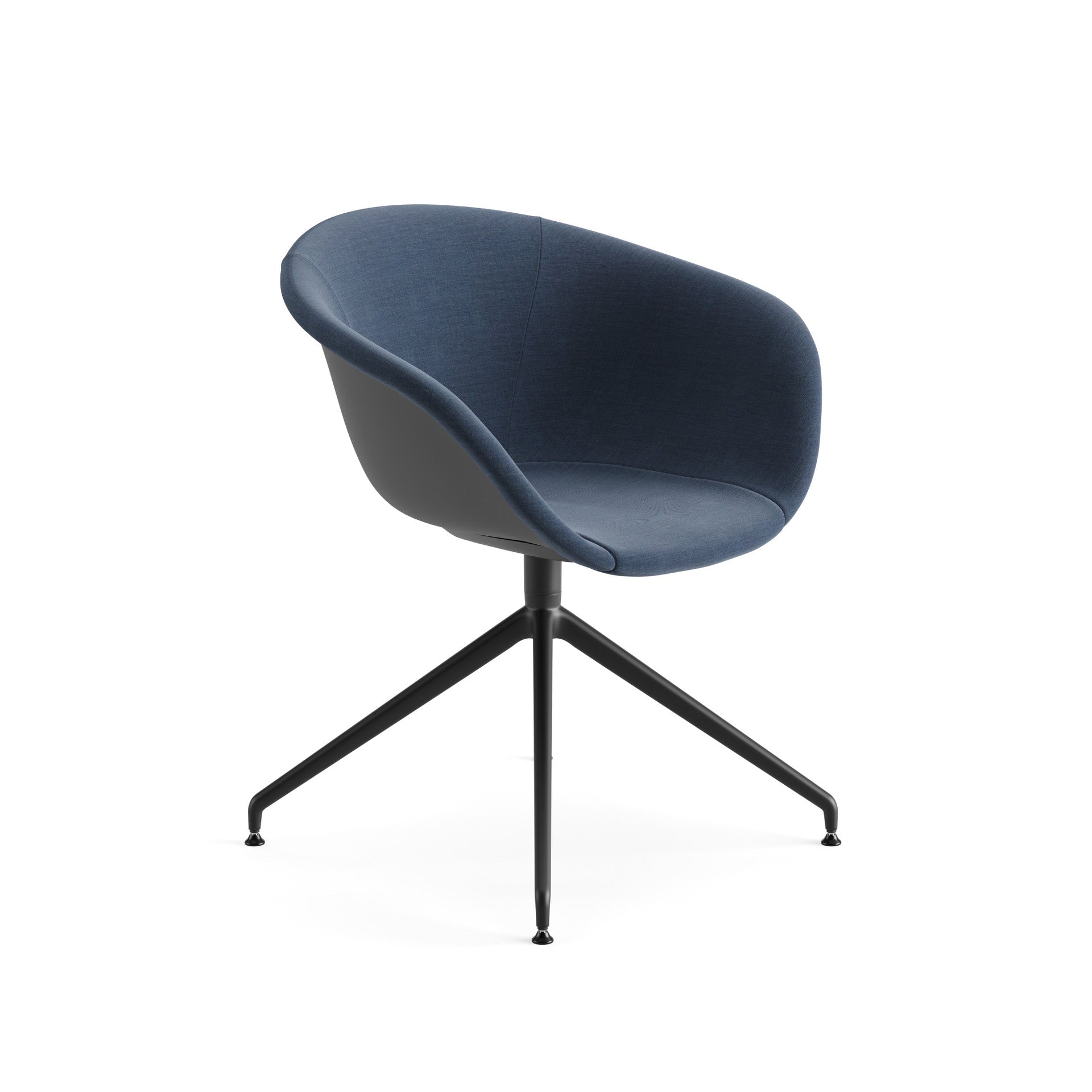 Duna 02 Armchair — Swivel Trestle on Glides with Upholstered Front