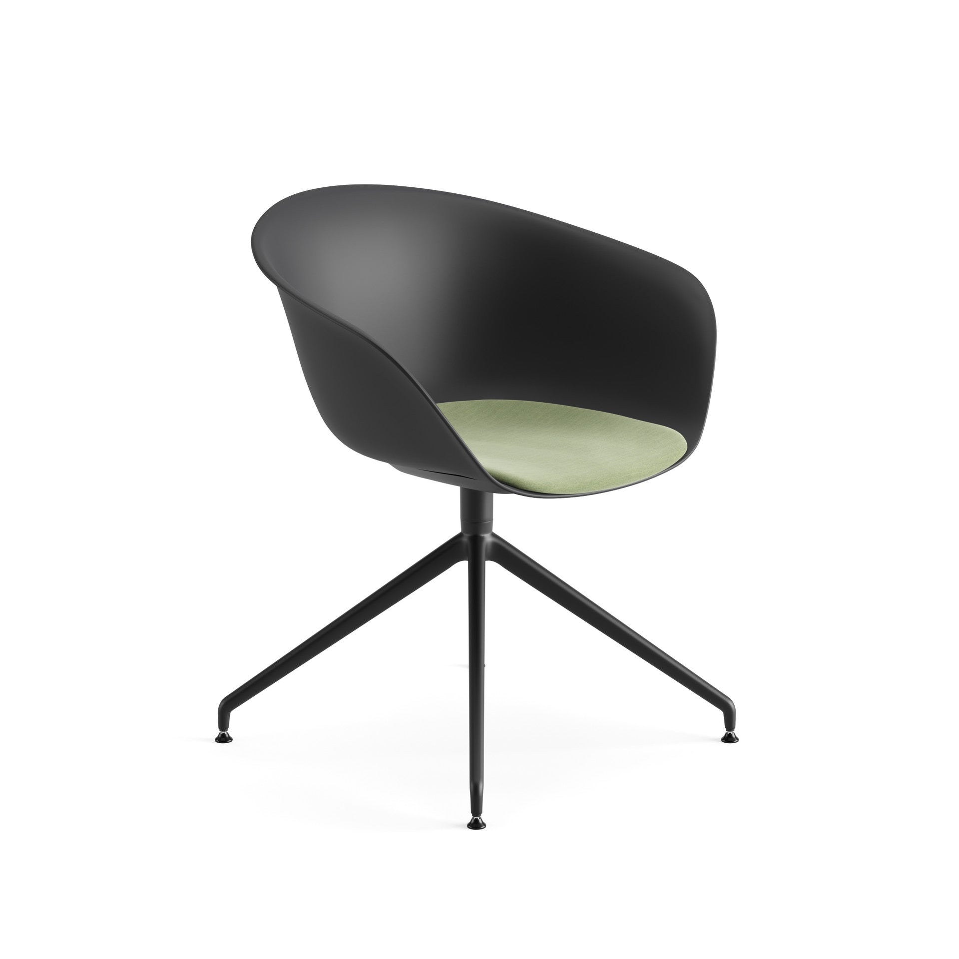 Duna 02 Armchair — Swivel Trestle on Glides with Cushion