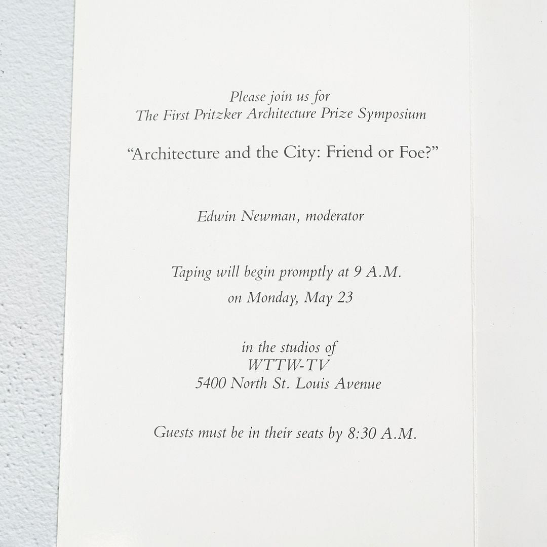 Pritzker Architecture Prize Program and Invitation