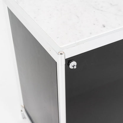 Marble, Aluminum and Glass Cabinet