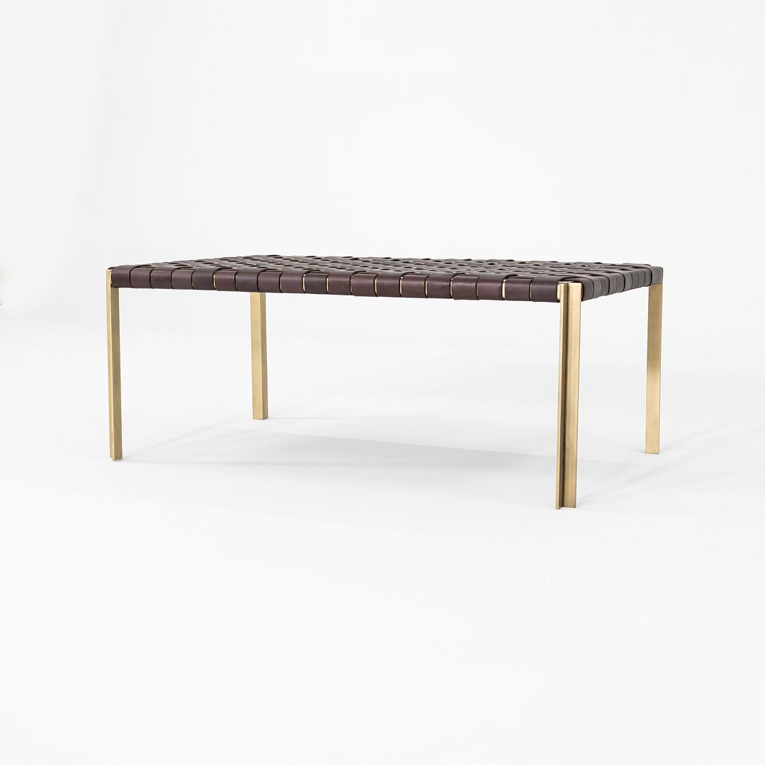 TG-18 Small Woven Leather Bench