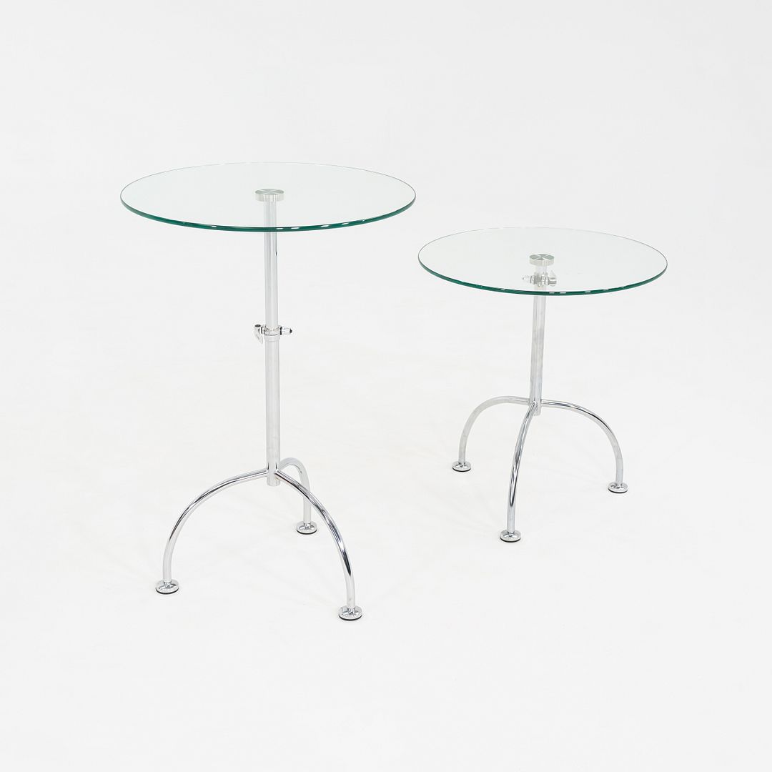 Chromed Steel and Glass Side Table