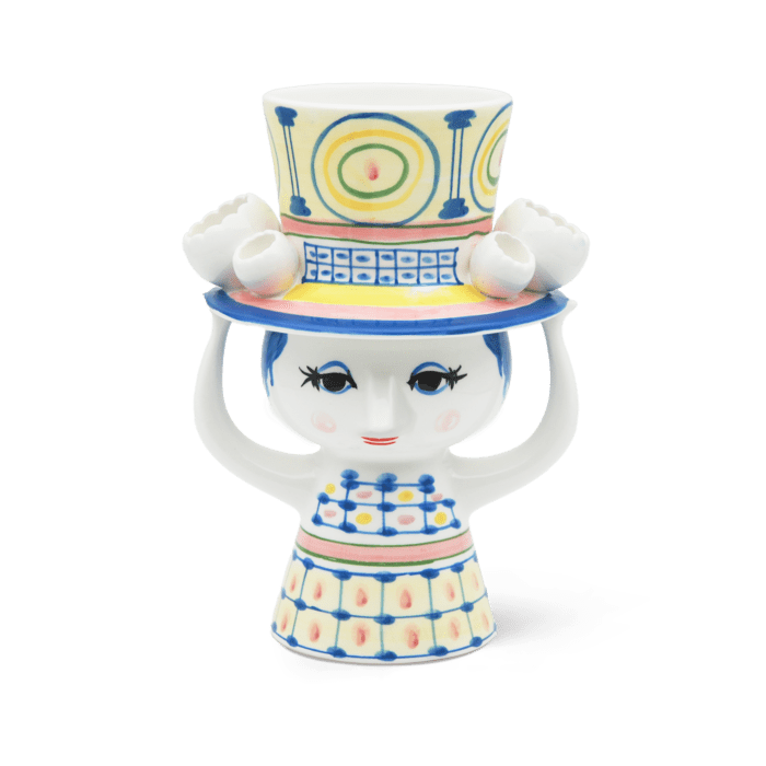 Bjørn Wiinblad Lady with Hat Vase — Blue