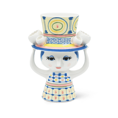 Bjørn Wiinblad Lady with Hat Vase — Blue