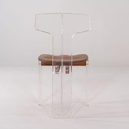 Lucite and Oak Side Chair