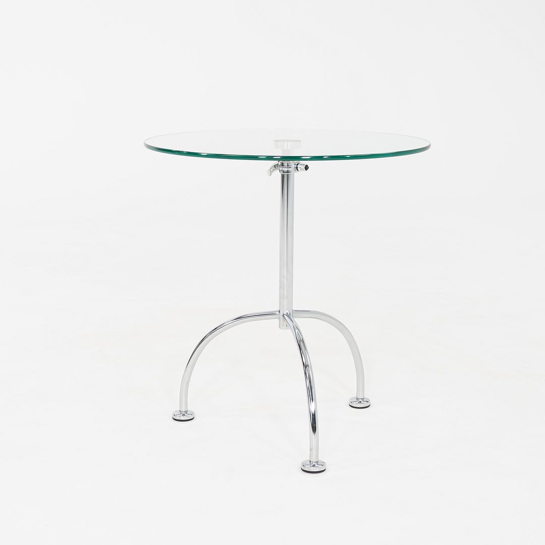 Chromed Steel and Glass Side Table