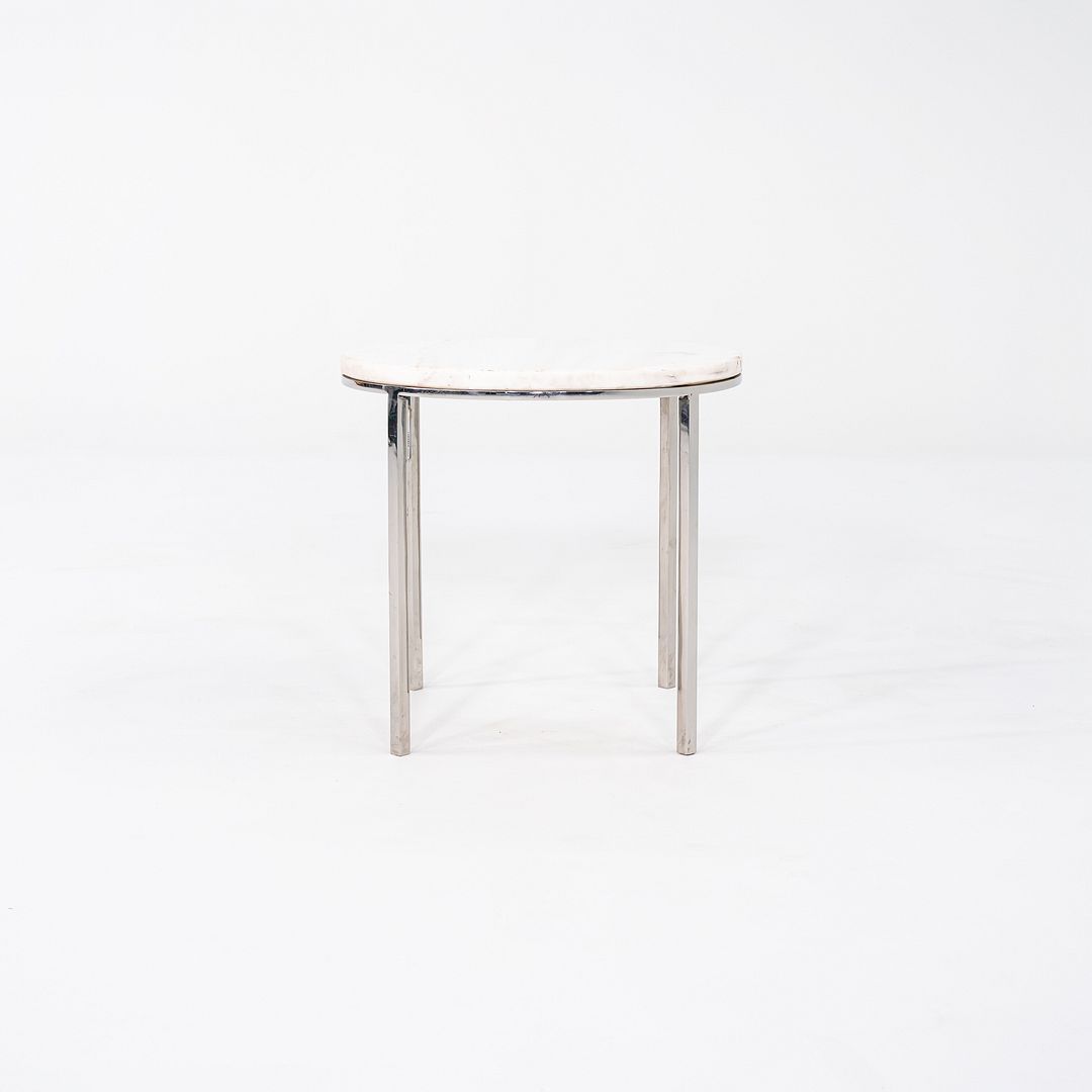 Round Steel and Marble Side Table