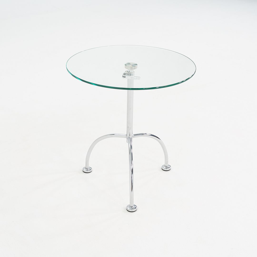 Chromed Steel and Glass Side Table