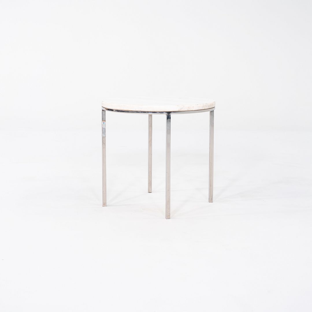 Round Steel and Marble Side Table
