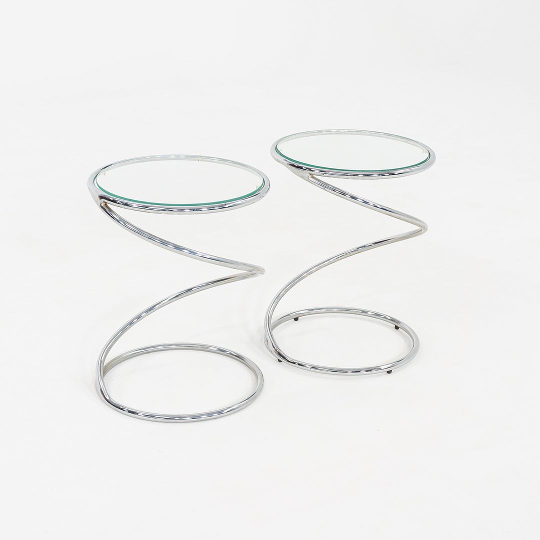 Round Chrome Side Tables
