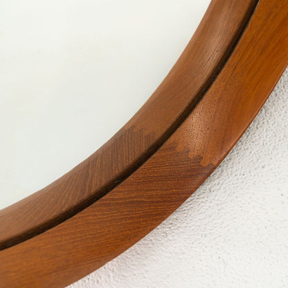 Swedish Teak Mirror with Leather Strap