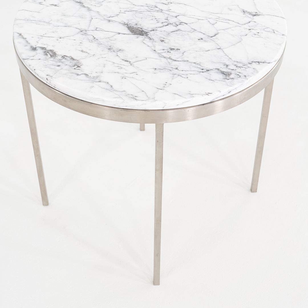Round Steel and Marble Side Table