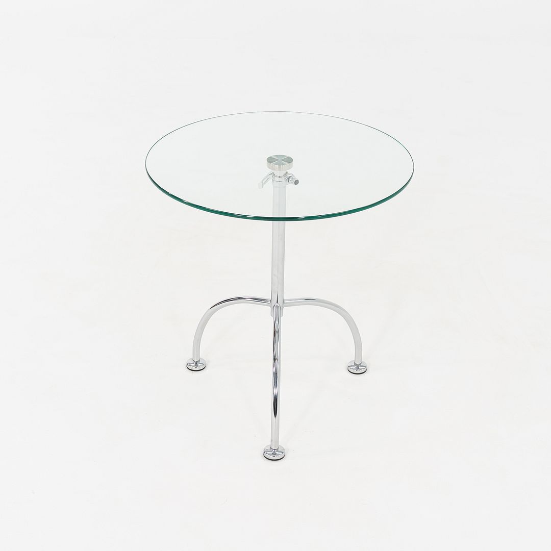 Chromed Steel and Glass Side Table
