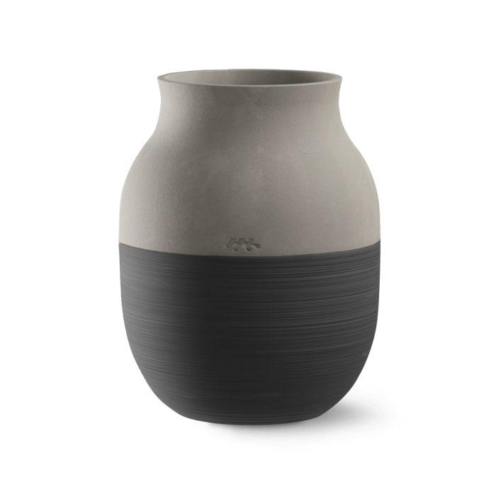Kähler Omaggio Circulare Vase — Anthracite Grey 7.9"