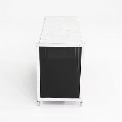 Marble, Aluminum and Glass Cabinet